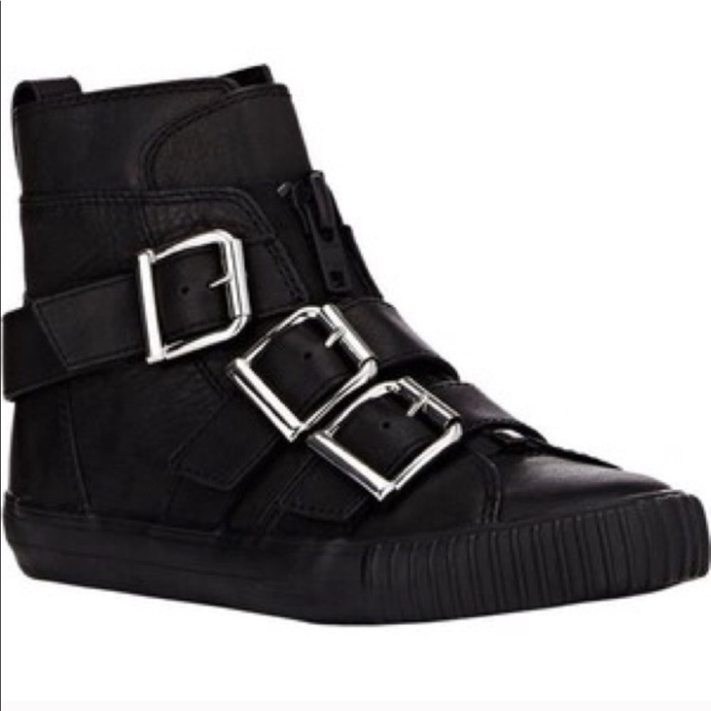 SOLD 3.1 Philip Lim Lyon Buckle Sneakers Black Leather